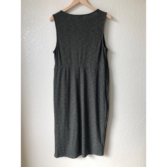 Torrid Sleeveless Ribbed Knit faux wrap sheath dress marled green 2x - Picture 4 of 5